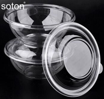 Biodegradable PLA Salad Bowl With Lid Transparent