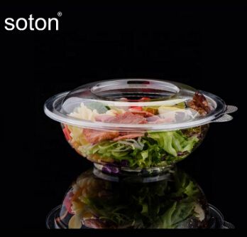 Biodegradable PLA Salad Bowl With Lid Transparent